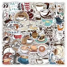Set 50 Stickers Café Bebida Caliente Decorativo Skateboard